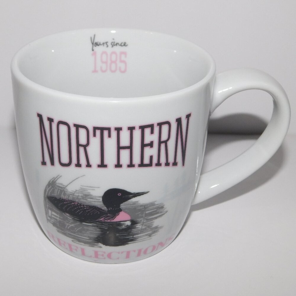 Northern Reflections Loon Coffee Tea Mug Yours Since 1985 Black Pink ** READ